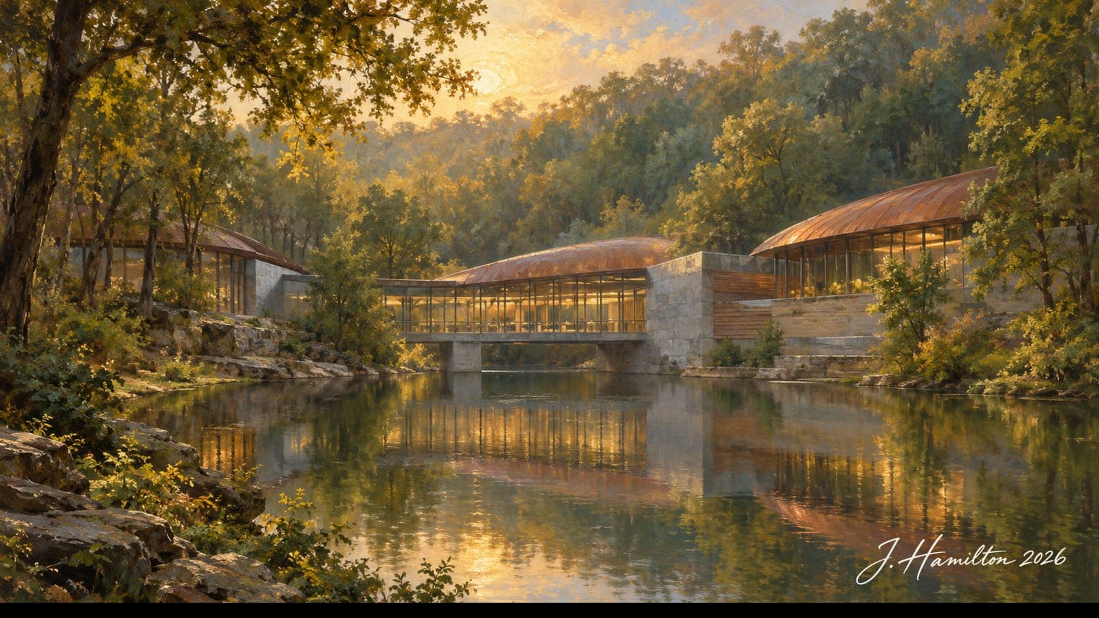 Painted city portrait of Bentonville