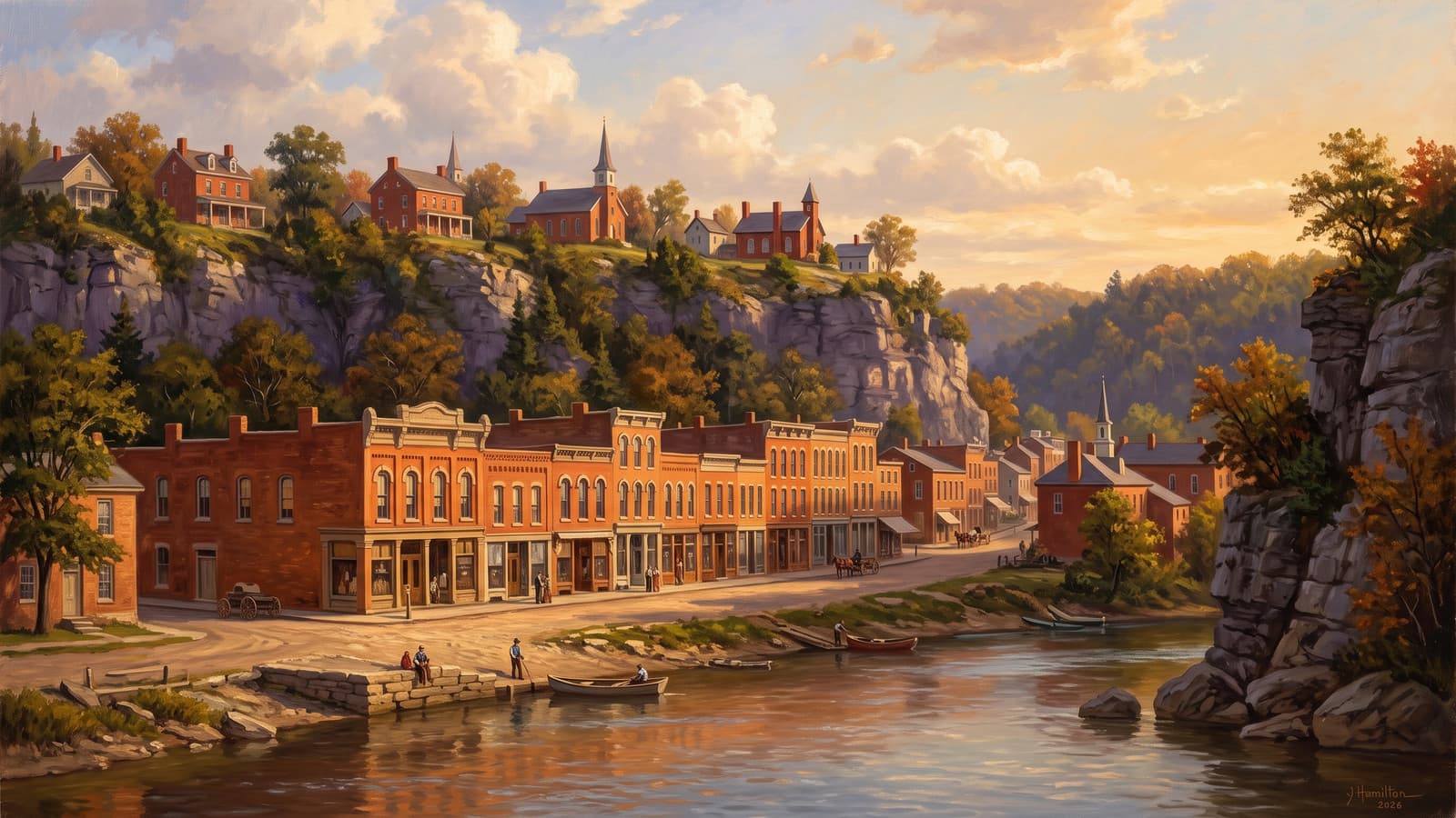 Painted city portrait of Galena