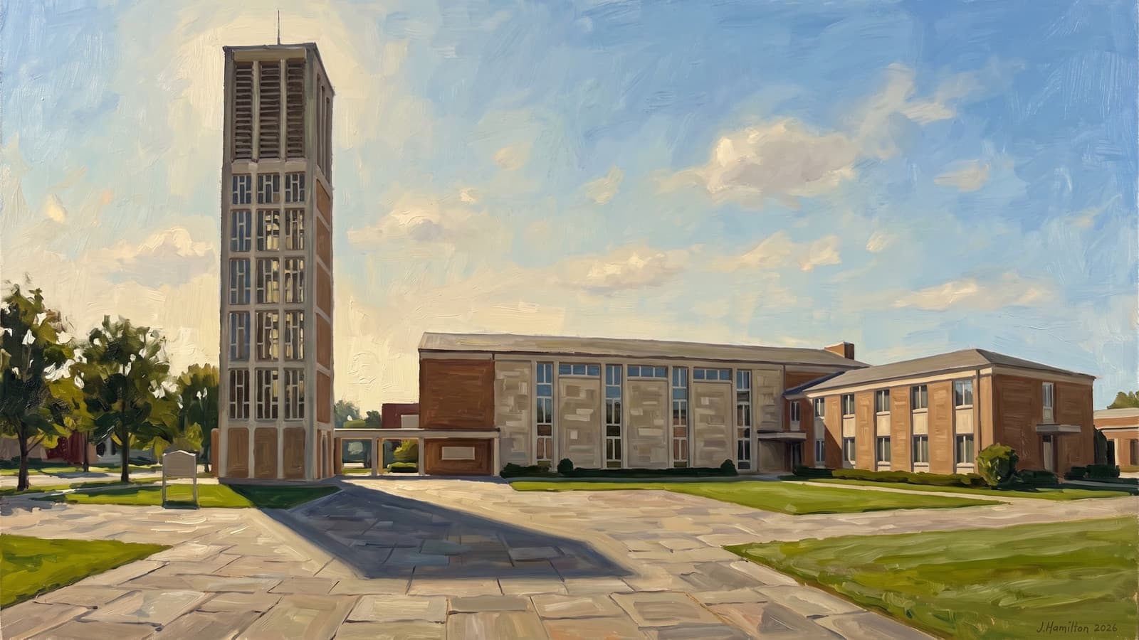 Painted city portrait of Columbus