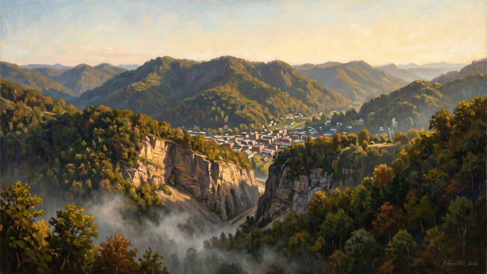 Painted city portrait of Pikeville