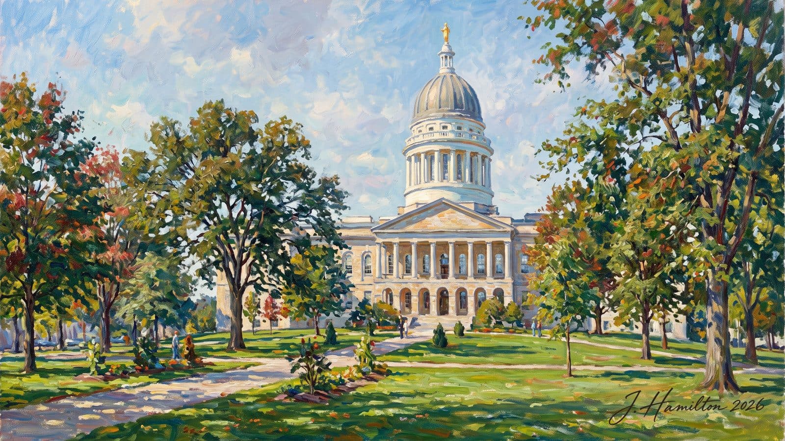 Painted city portrait of Augusta