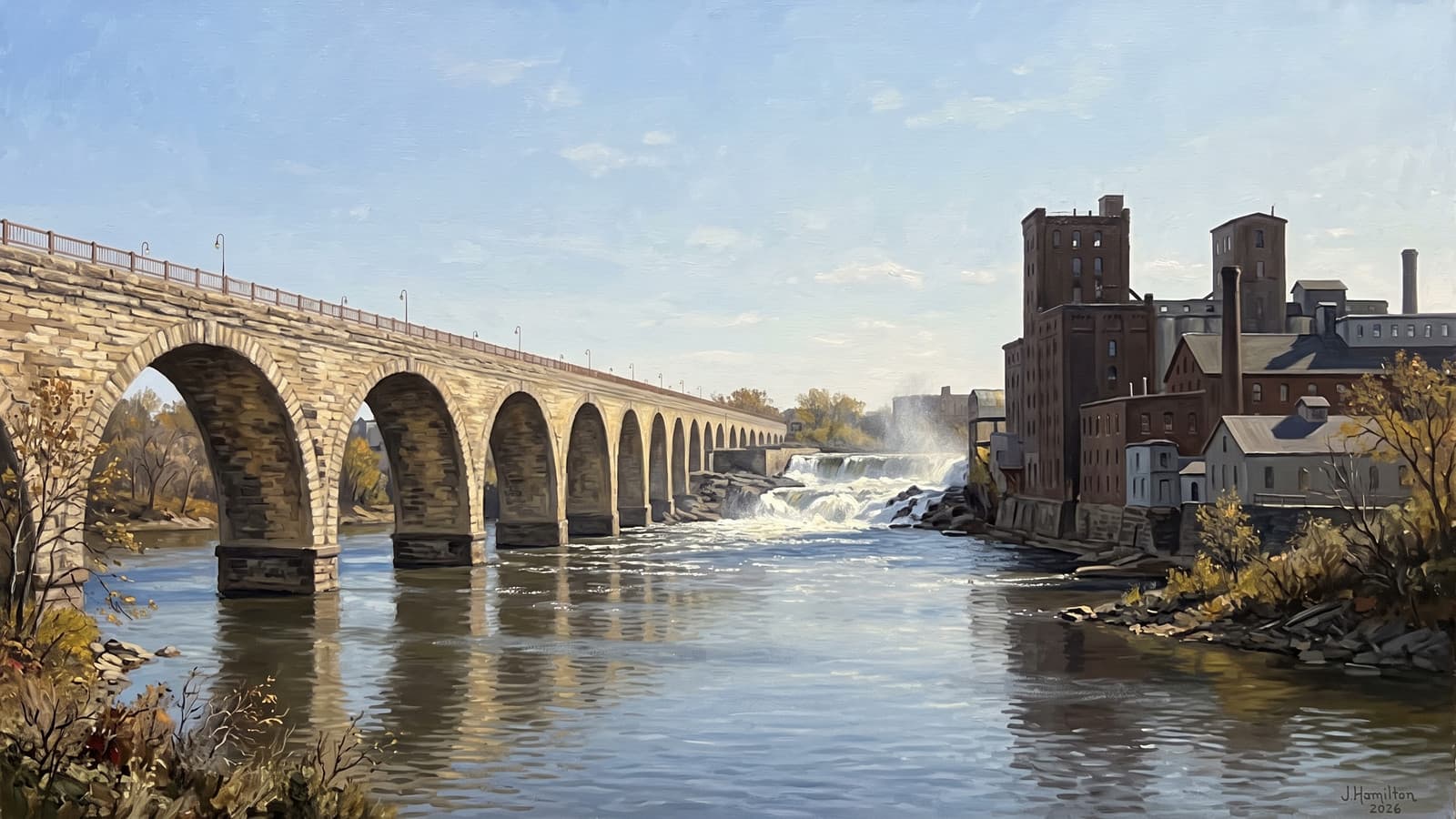 Painted city portrait of Minneapolis