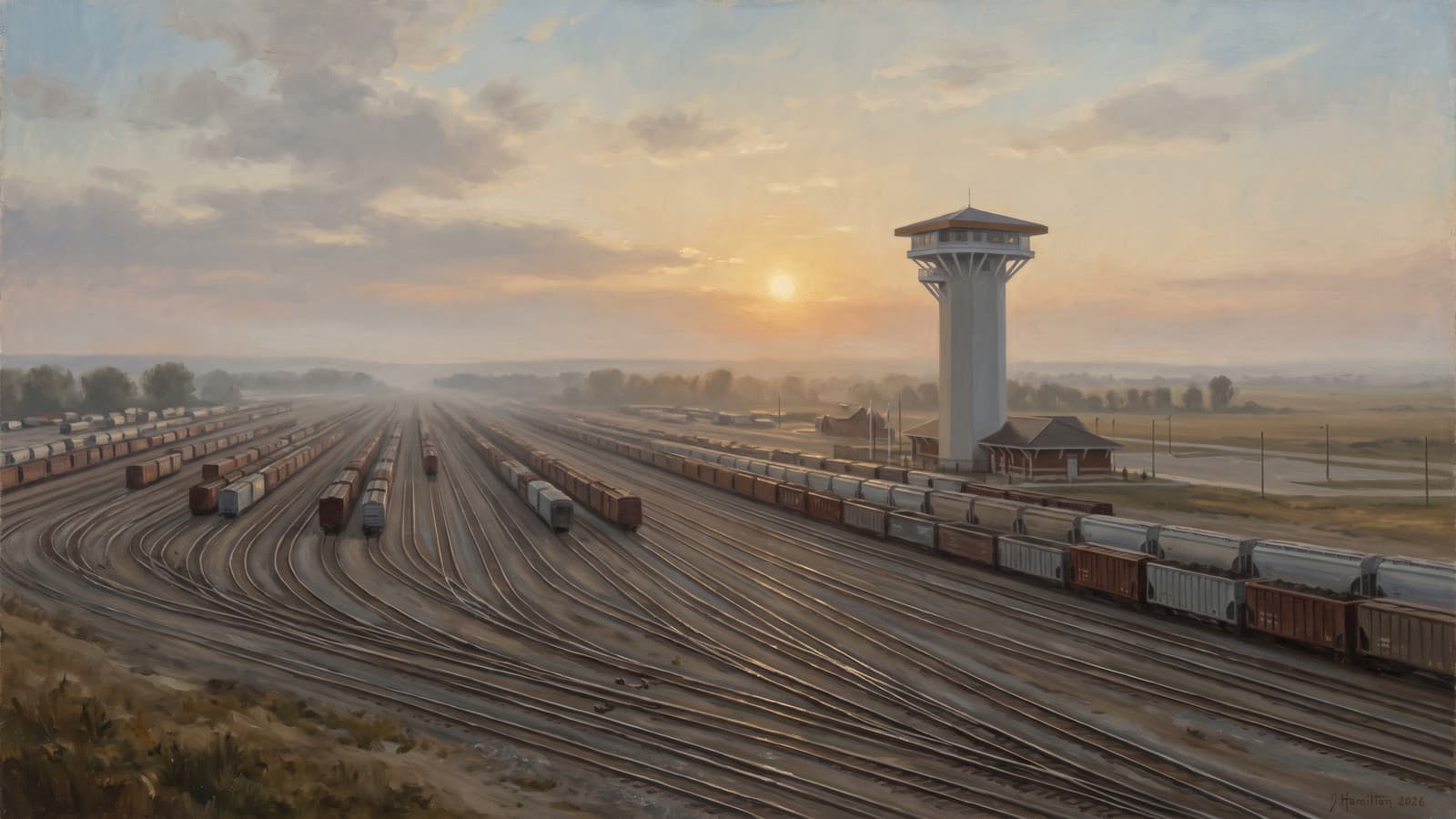 Painted city portrait of North Platte