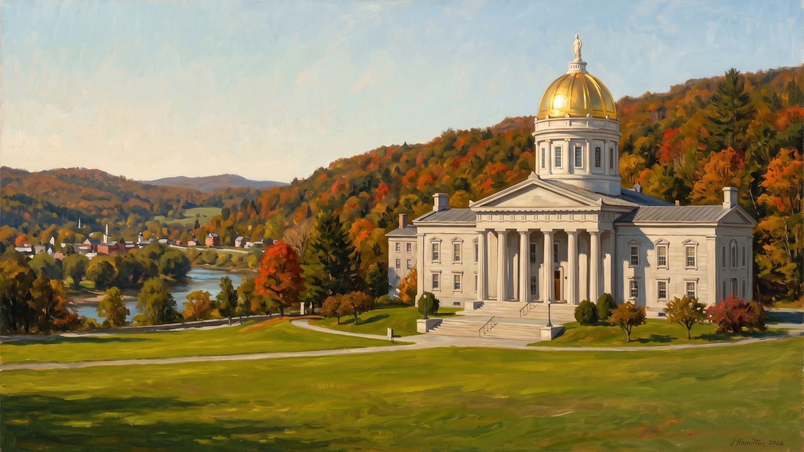 Painted city portrait of Montpelier