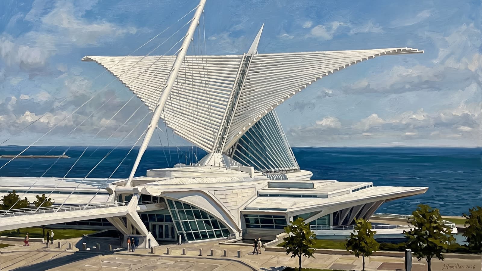 Painted city portrait of Milwaukee
