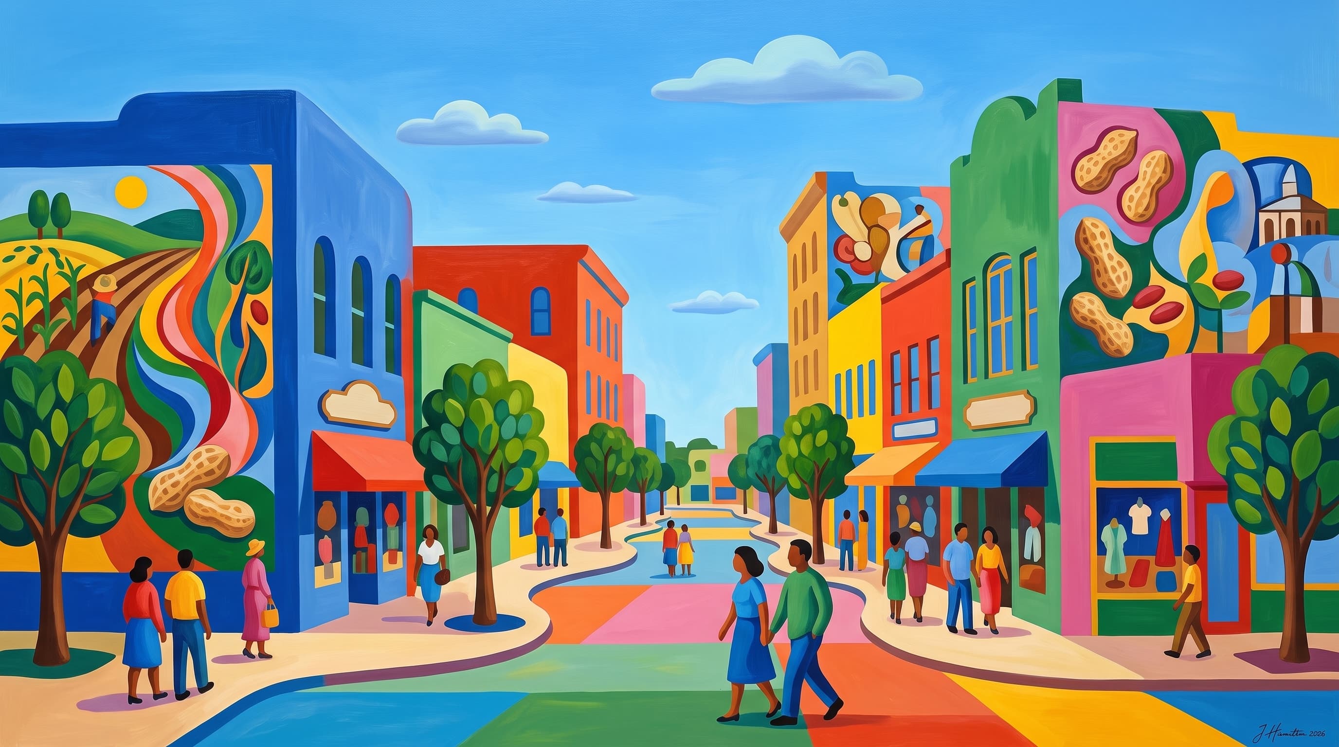 Painted city portrait of Dothan