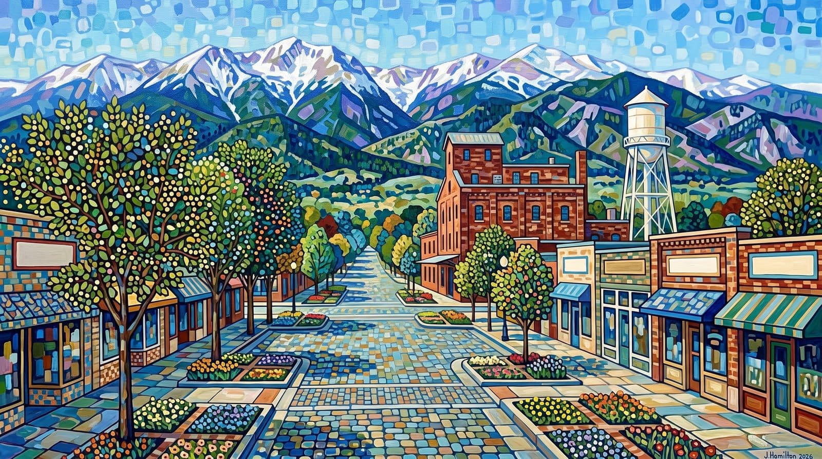 Painted city portrait of Arvada
