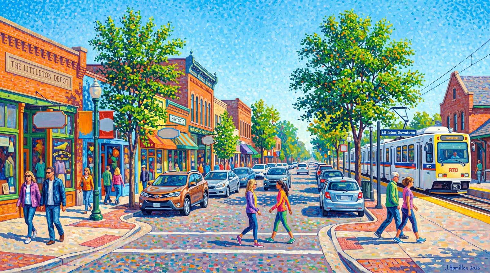 Painted city portrait of Littleton