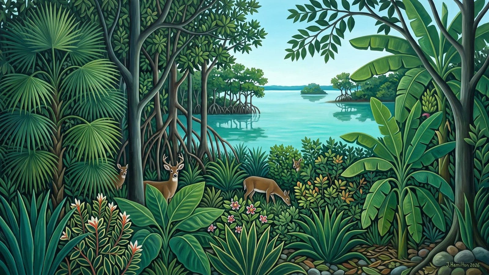 Painted city portrait of Big Pine Key