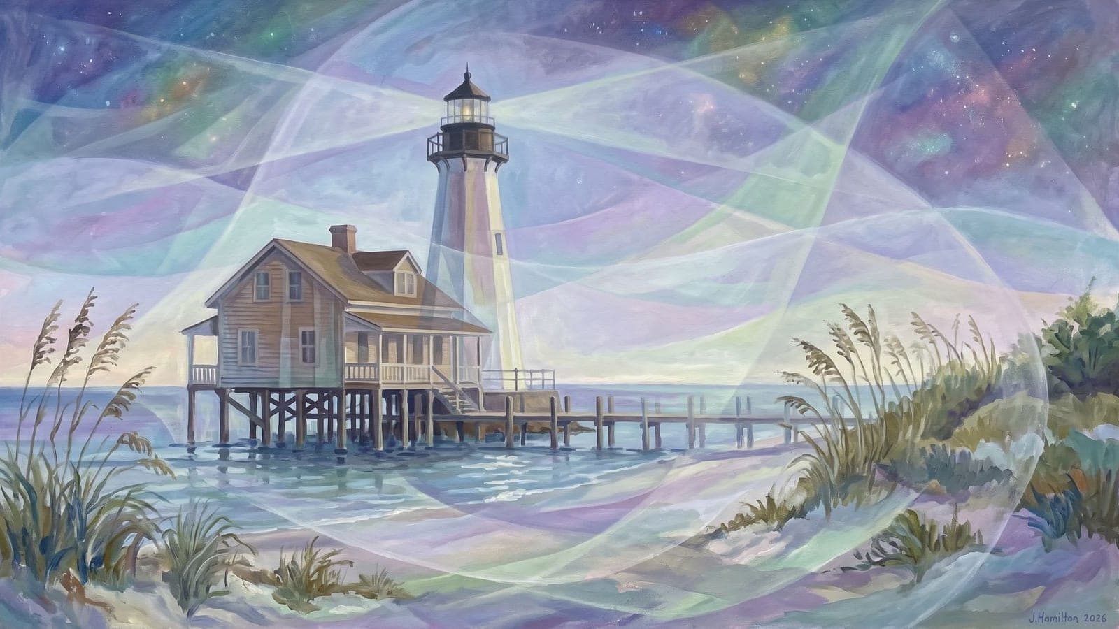Painted city portrait of Boca Grande
