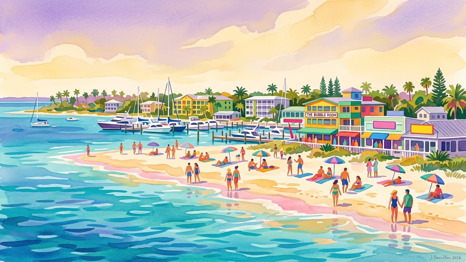 Painted city portrait of Captiva
