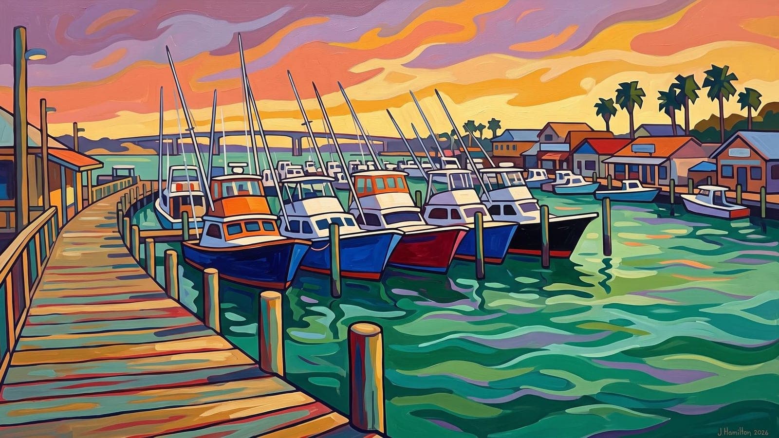 Painted city portrait of Destin