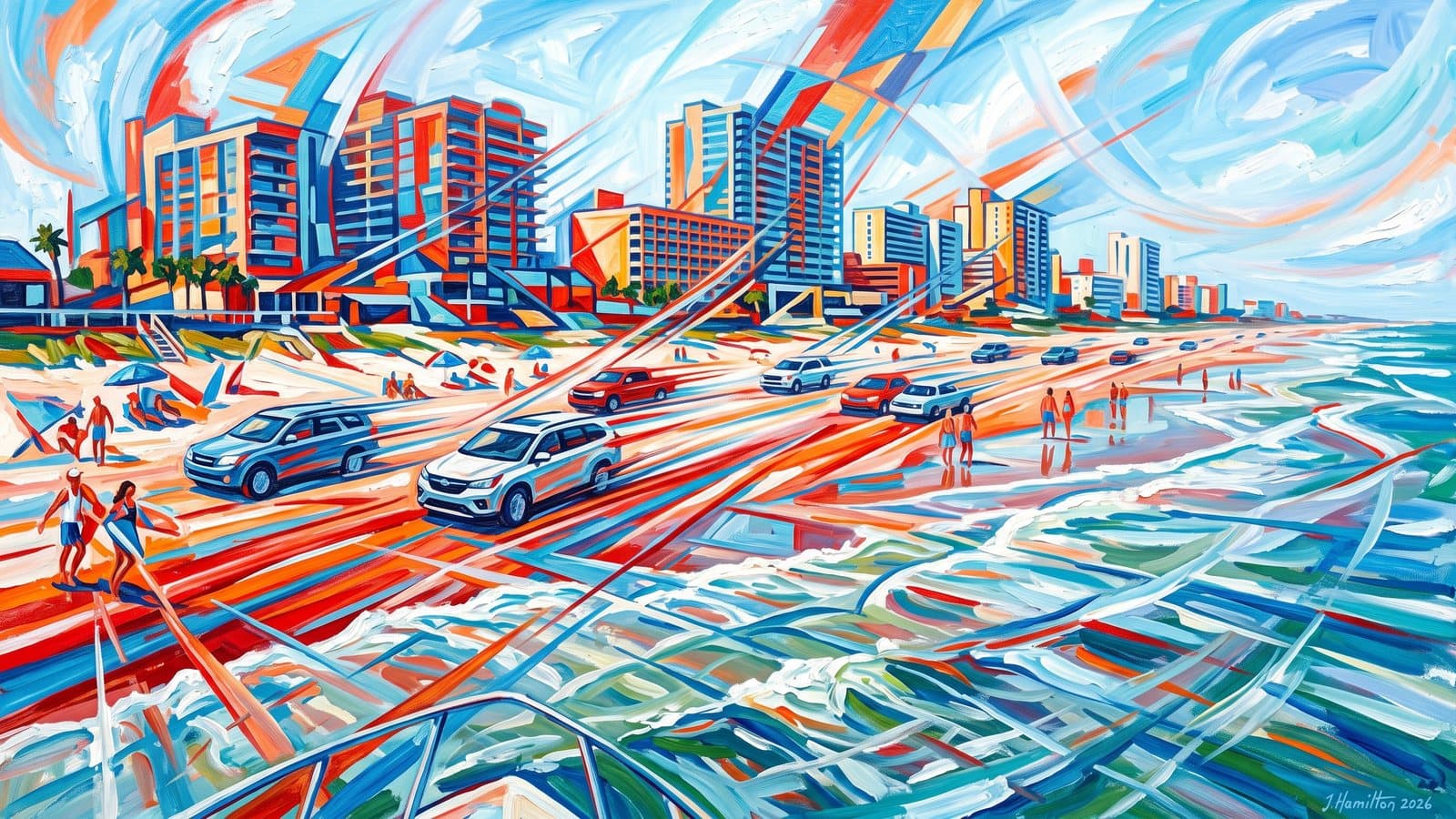 Painted city portrait of Ormond Beach