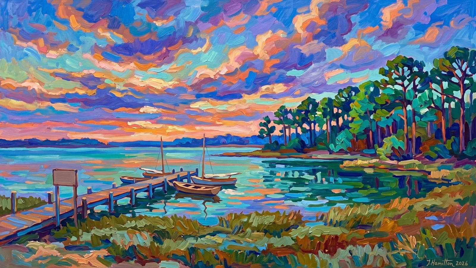 Painted city portrait of Port St. Joe