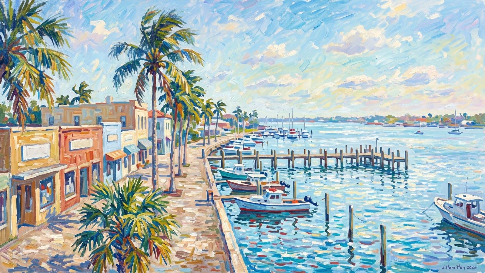 Painted city portrait of Punta Gorda