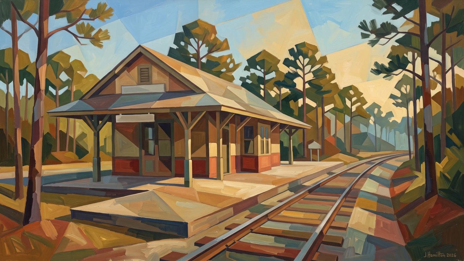 Painted city portrait of Santa Rosa Beach
