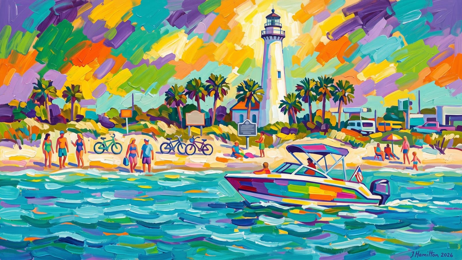 Painted city portrait of St. George Island