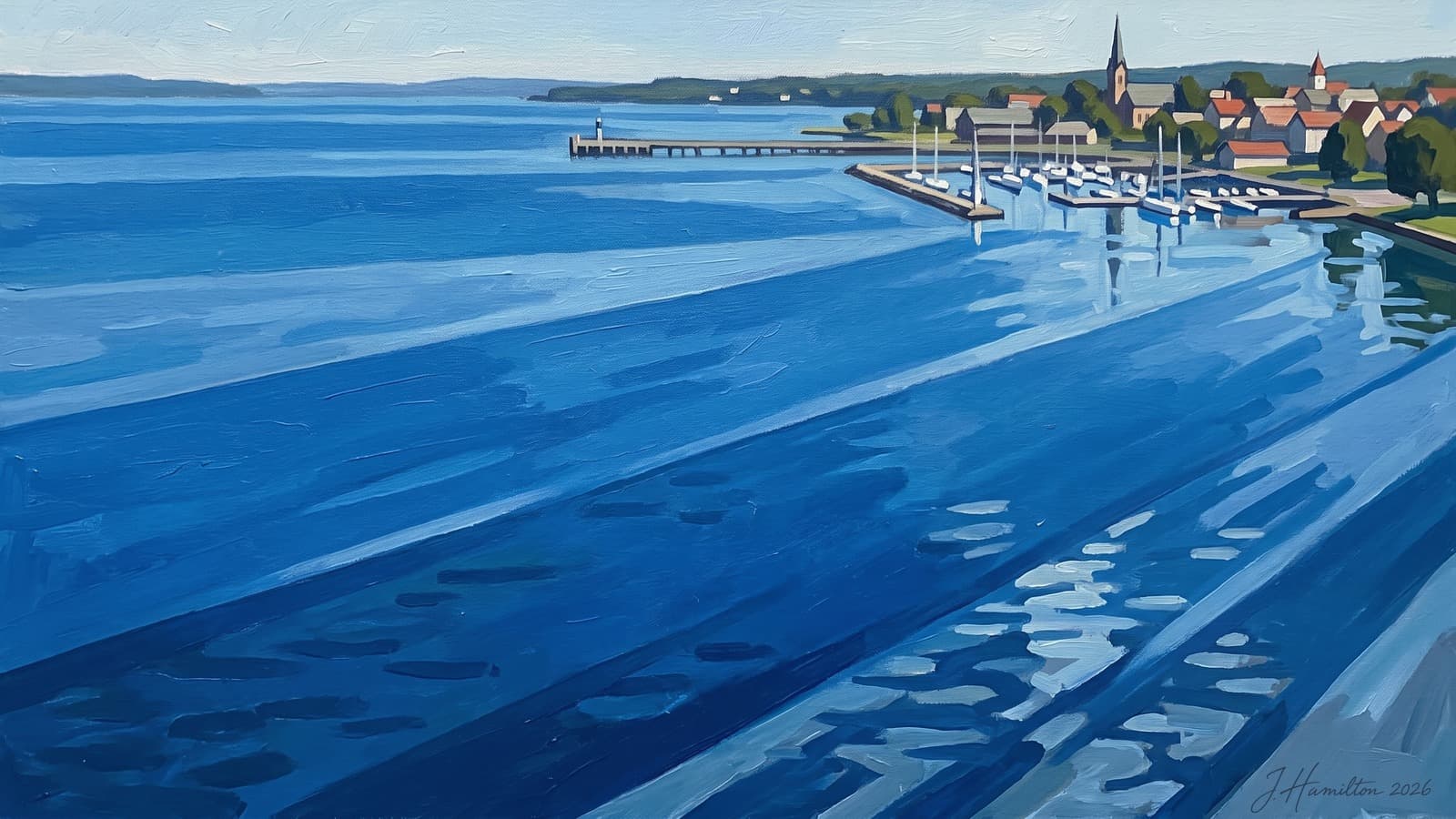 Painted city portrait of Geneva