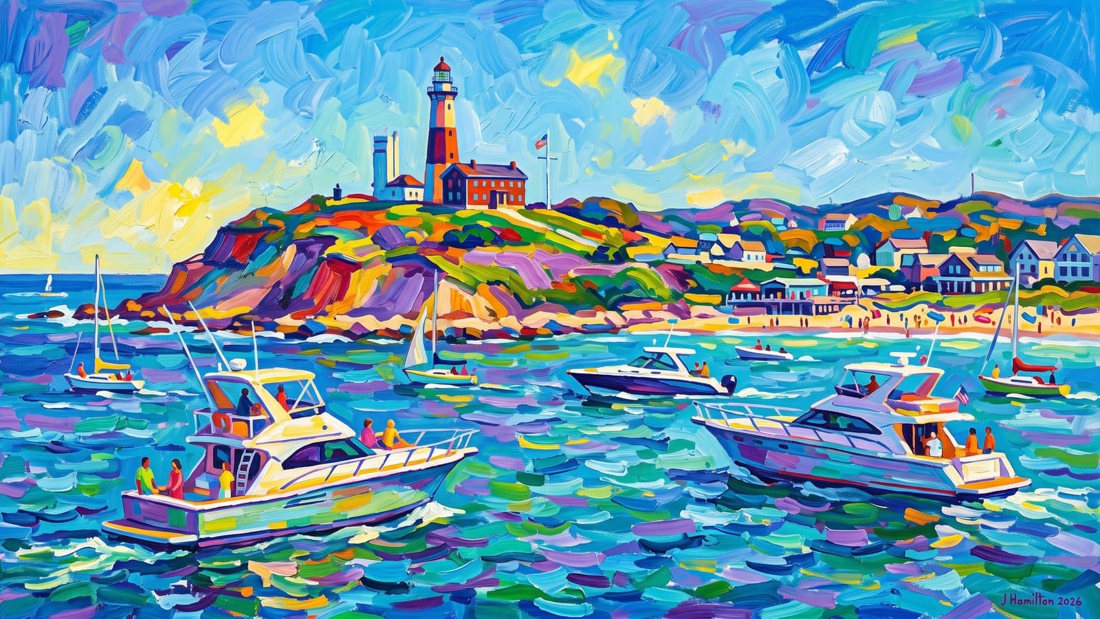 Painted city portrait of Montauk