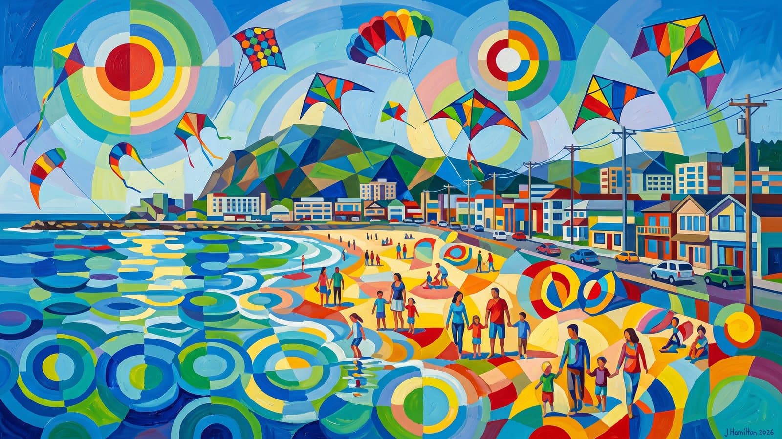 Painted city portrait of Lincoln City