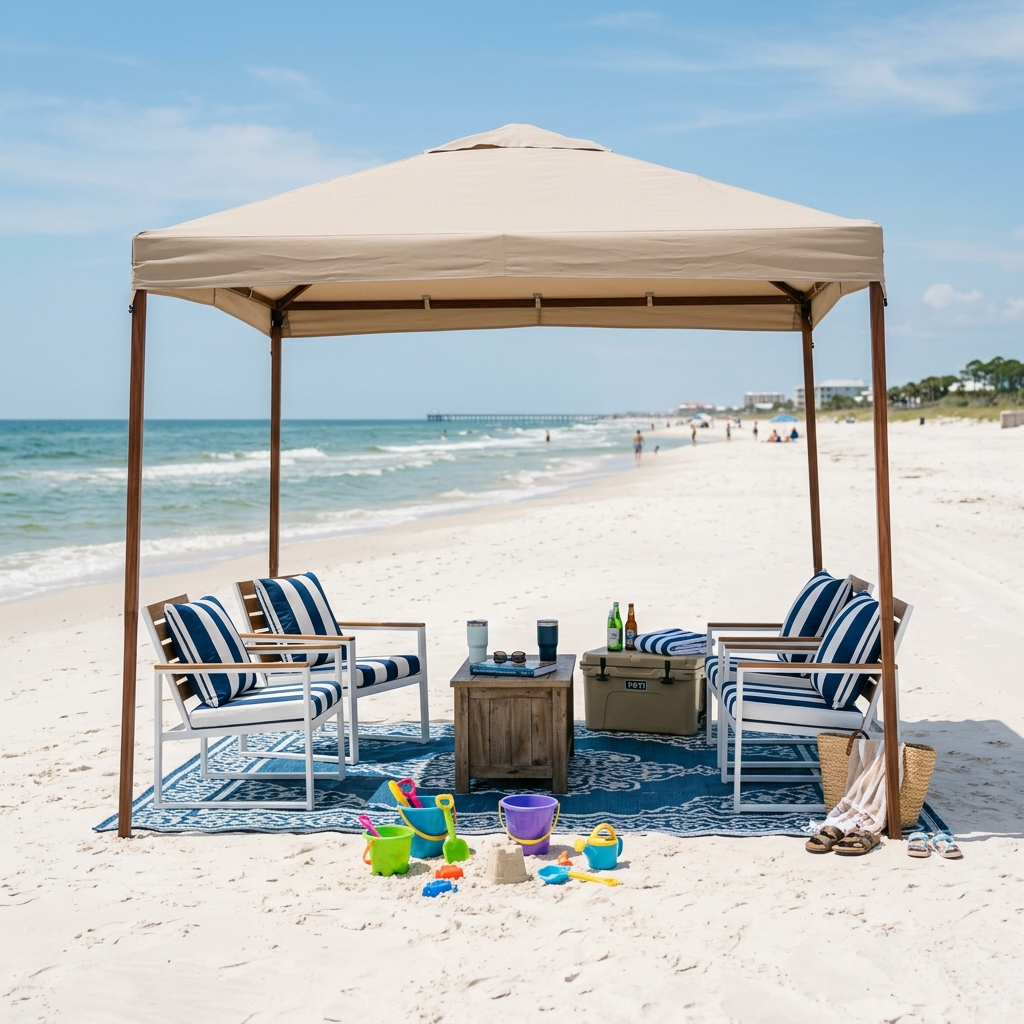 Family Beach Basecamp setup