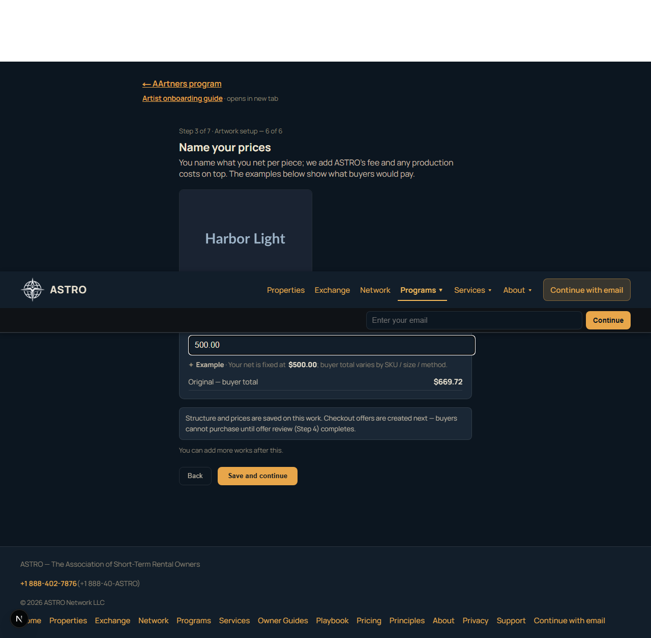 Step 3F — Name your prices
