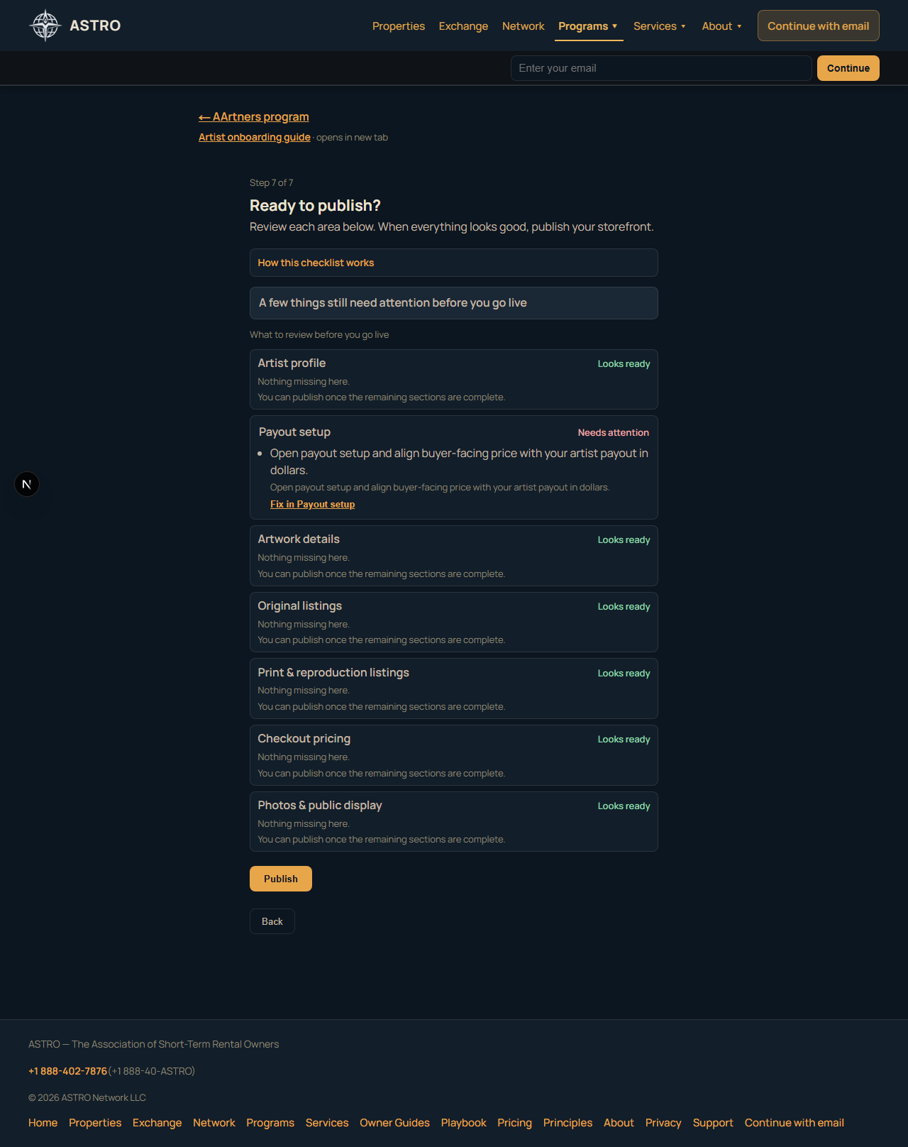 Publish — Needs attention