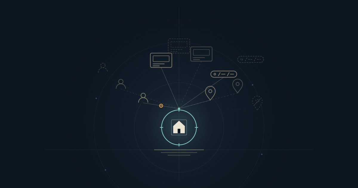 One property shown beneath several separate booking-platform listings, a county parcel record, and a map pin, with a single permanent owner-controlled identity underneath them all.