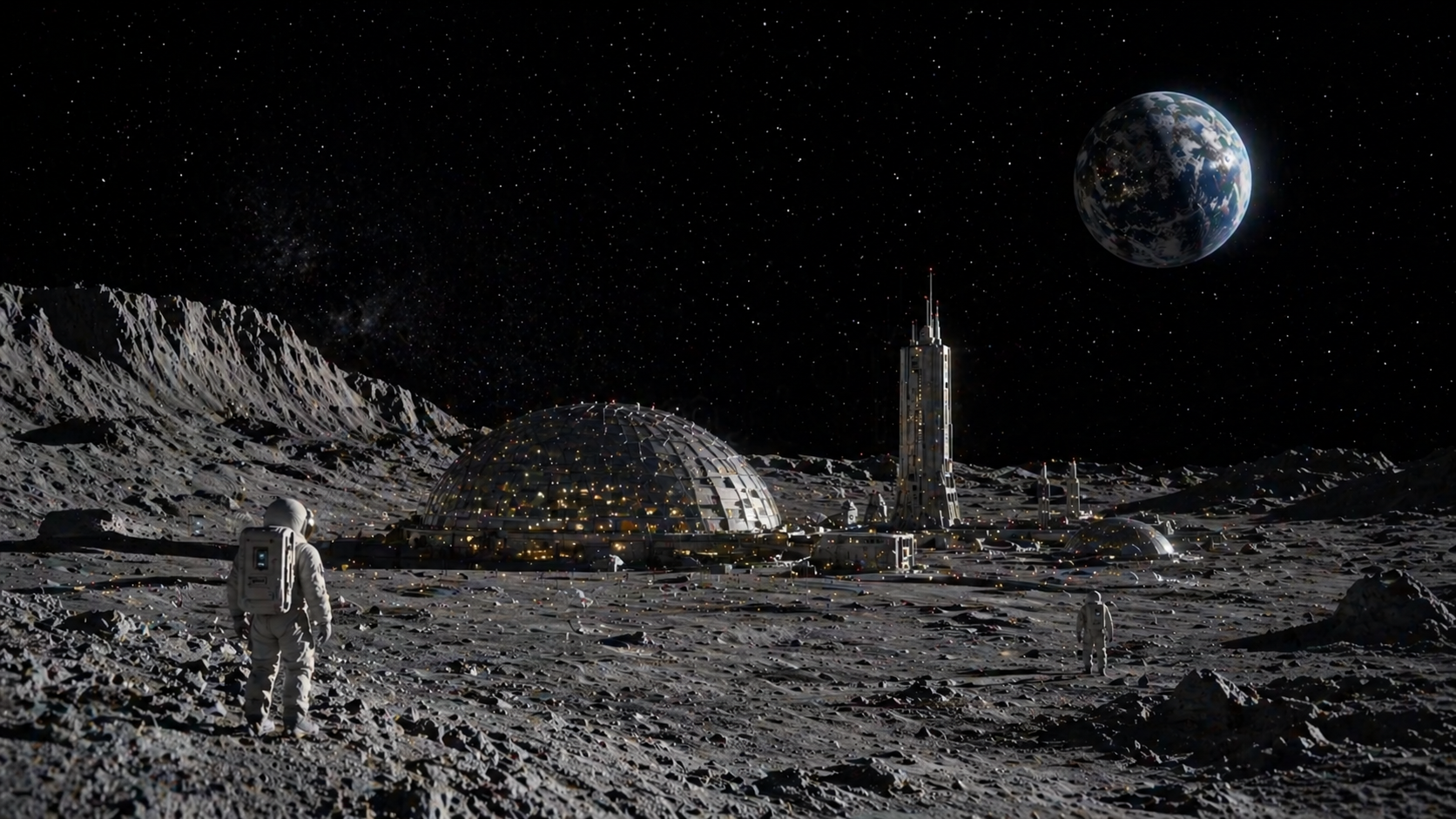 Concept rendering of Luna City - ASTRO Luna's flagship habitat.