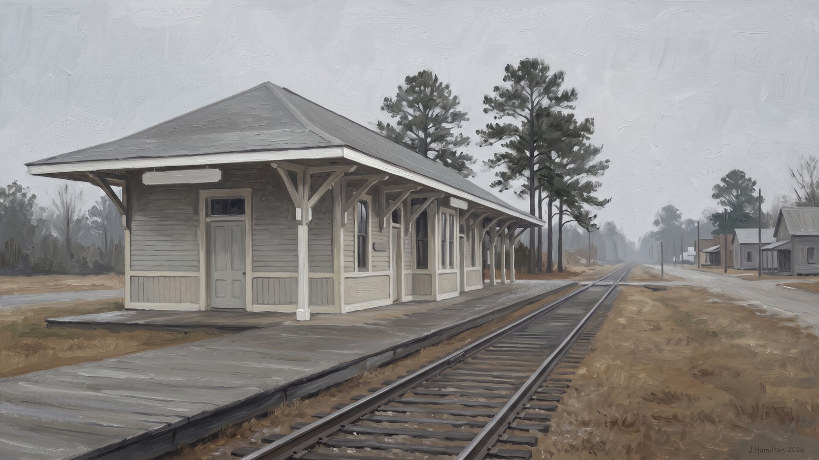 Painted city portrait of Foley