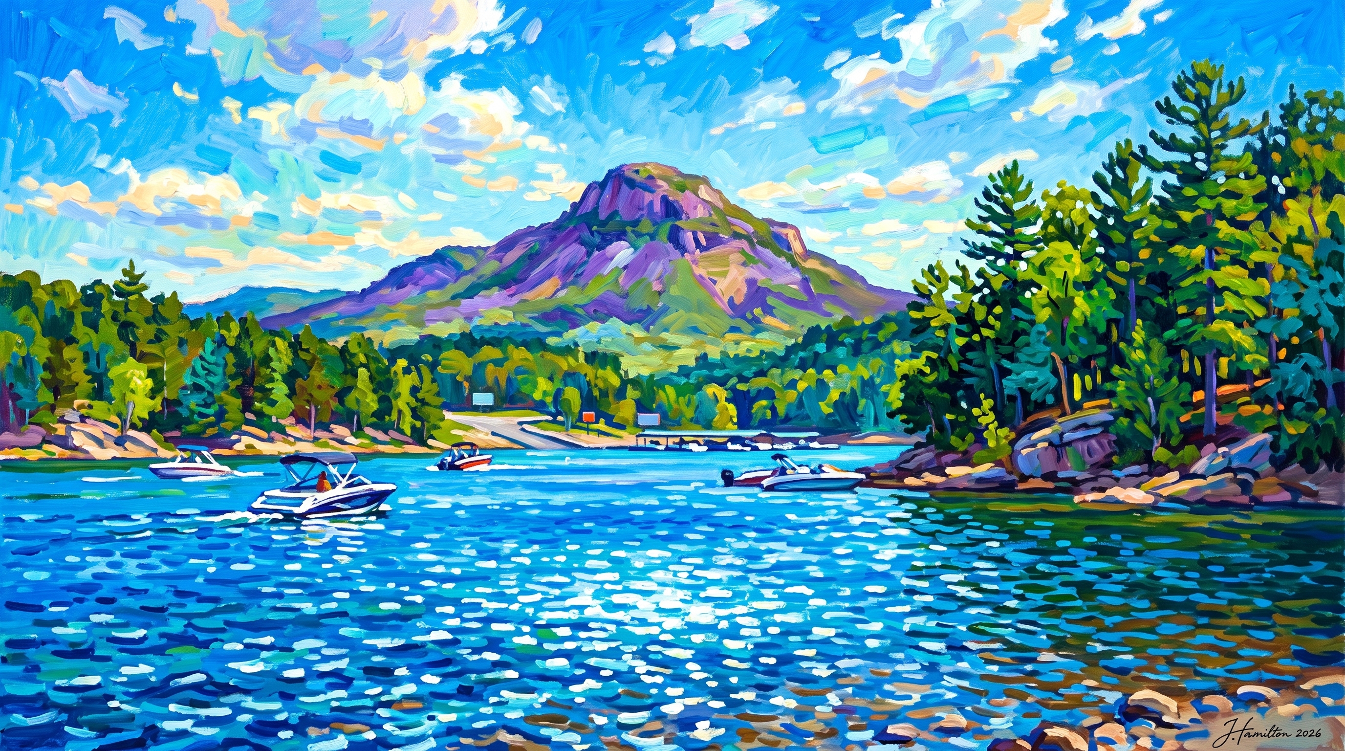 Painted city portrait of Heber Springs