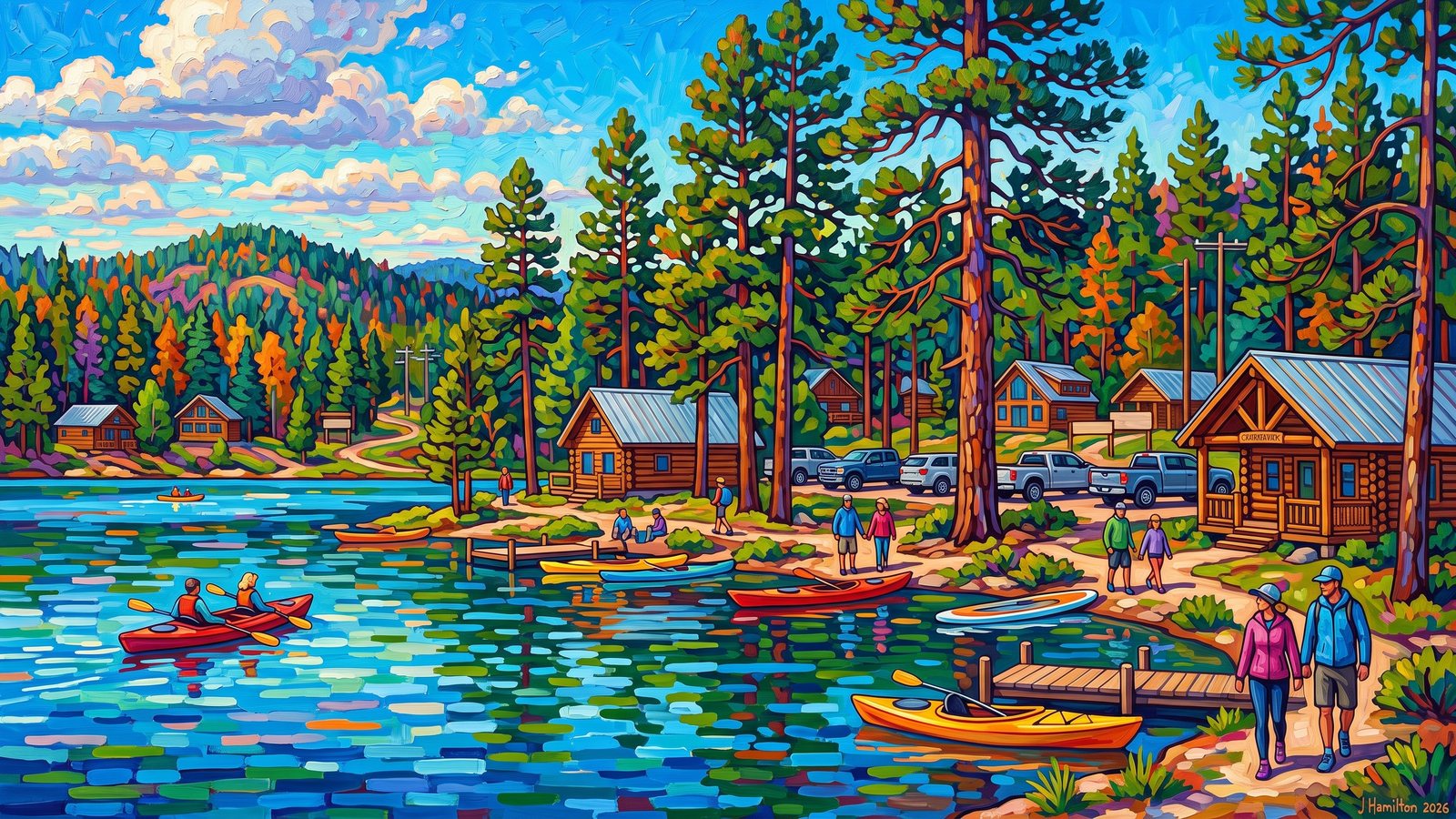 Painted city portrait of Munds Park