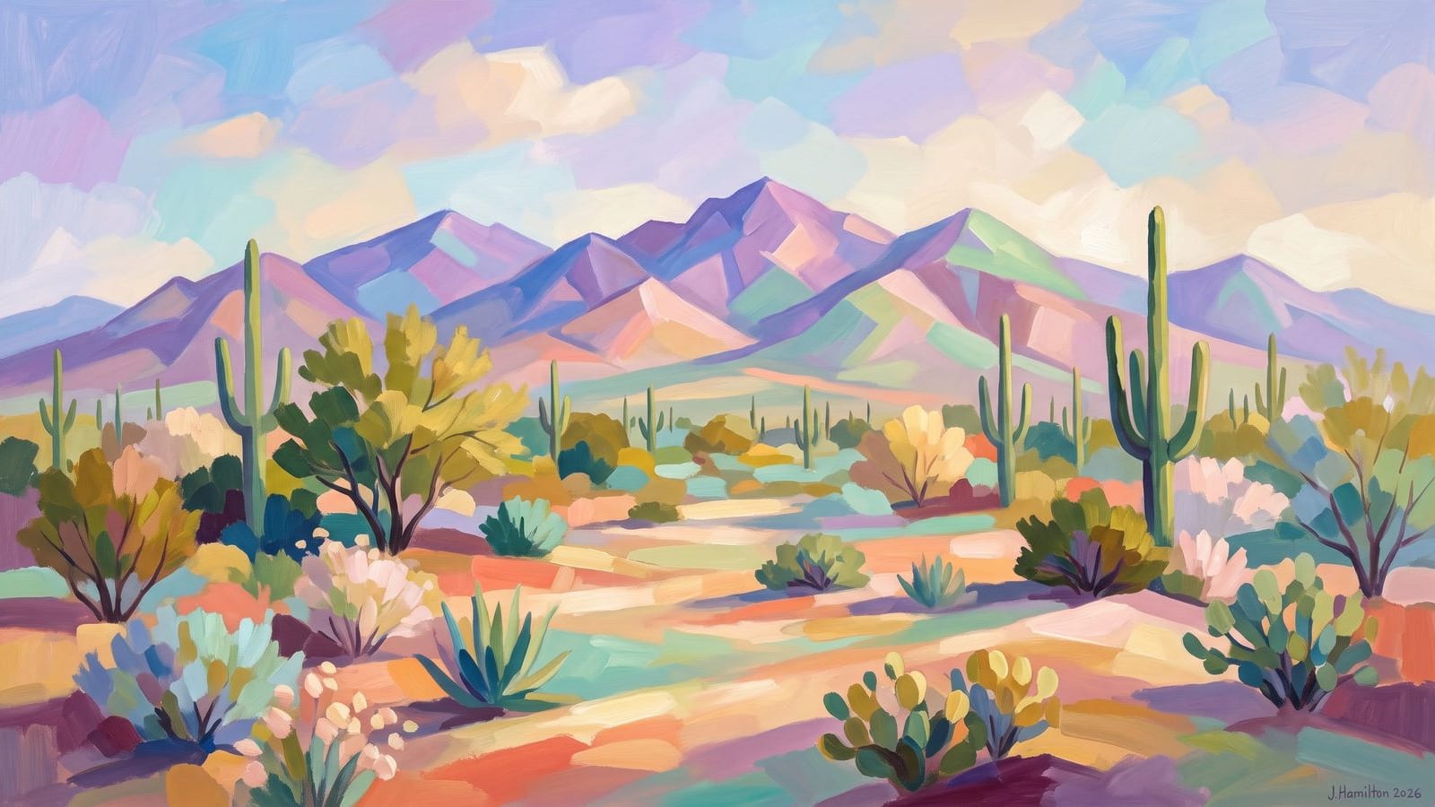 Painted city portrait of Scottsdale