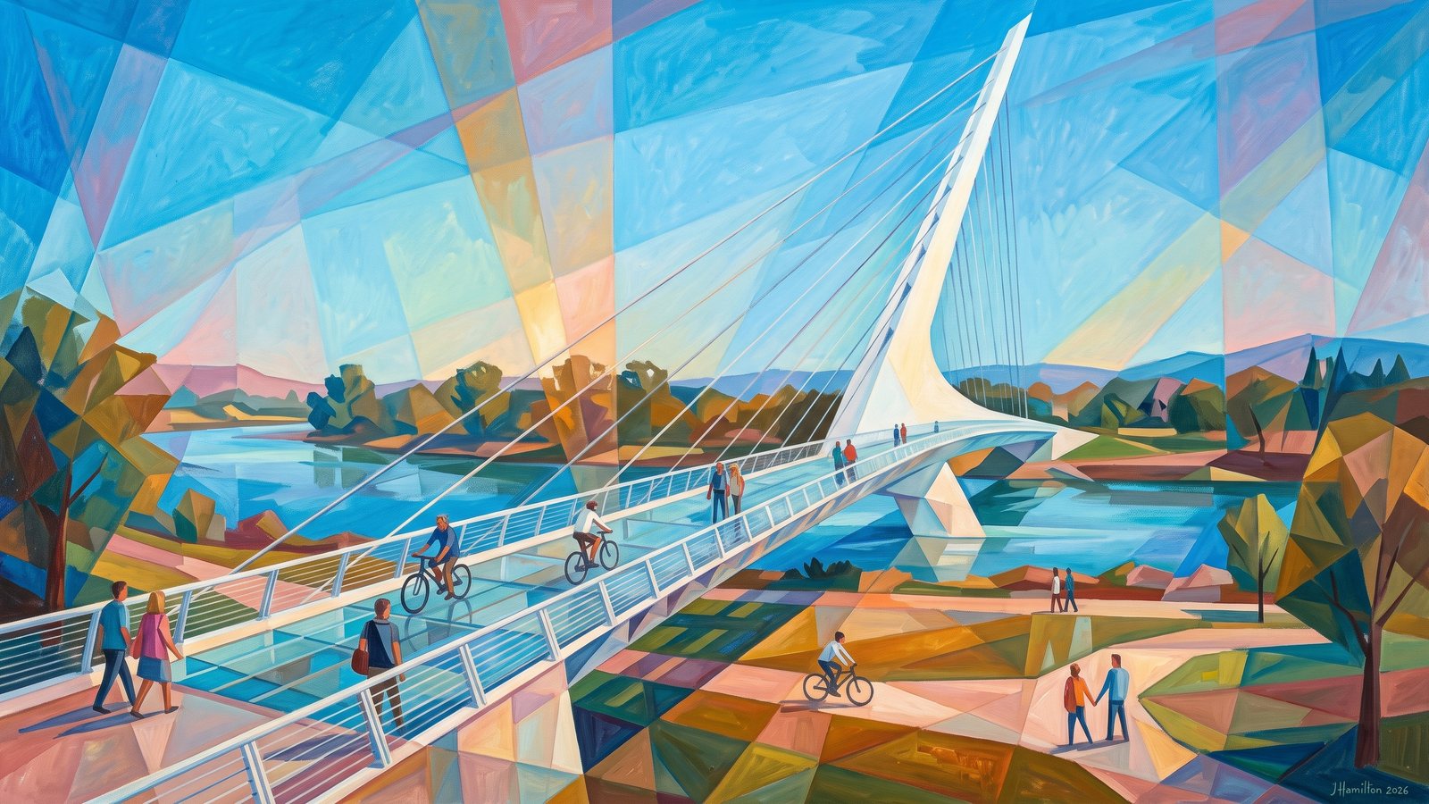 Painted city portrait of Redding