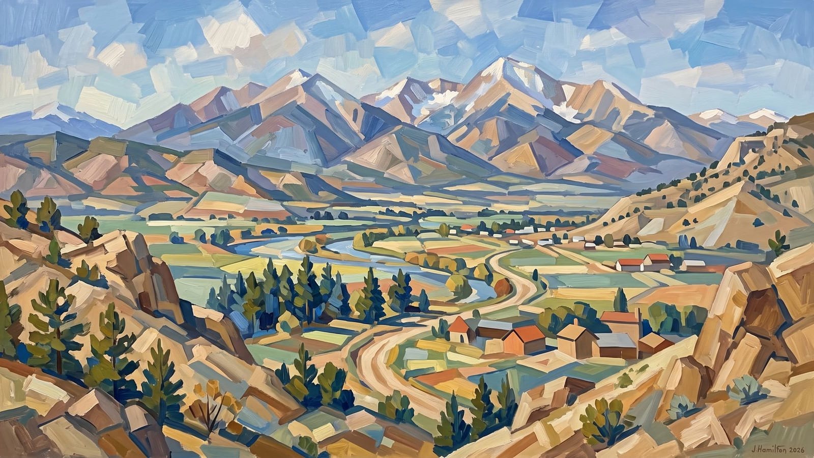 Painted city portrait of Buena Vista