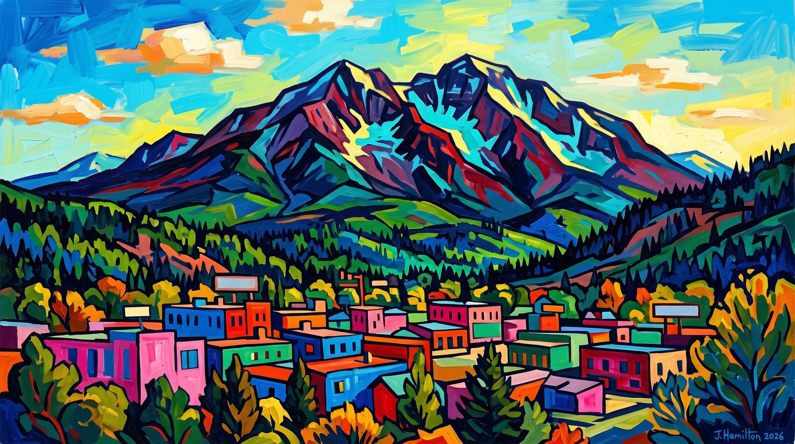 Painted city portrait of Carbondale