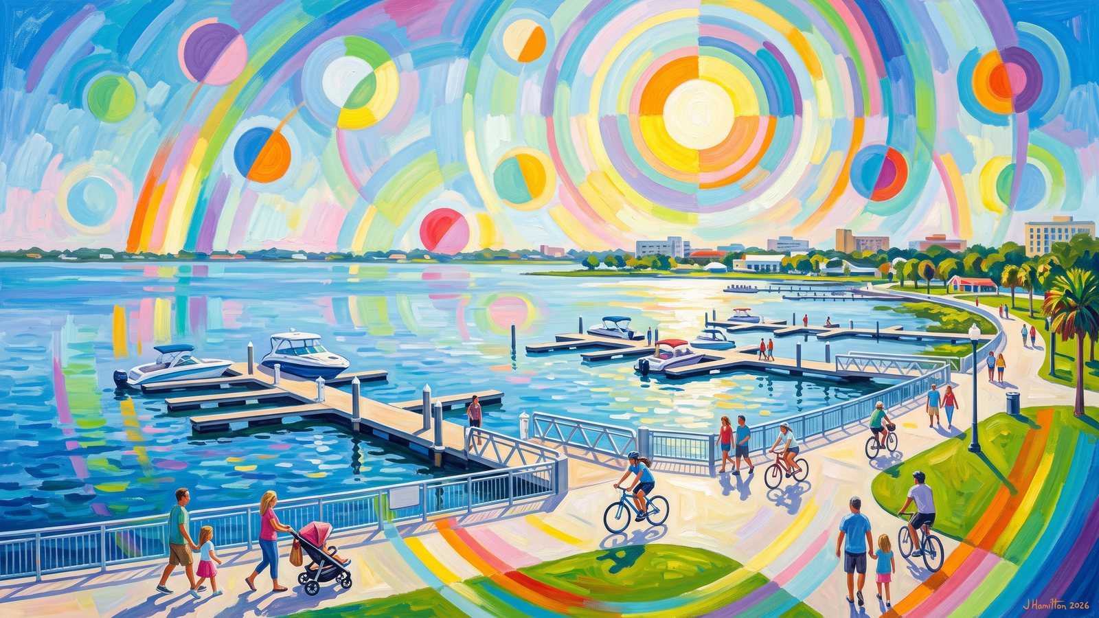 Painted city portrait of Kissimmee