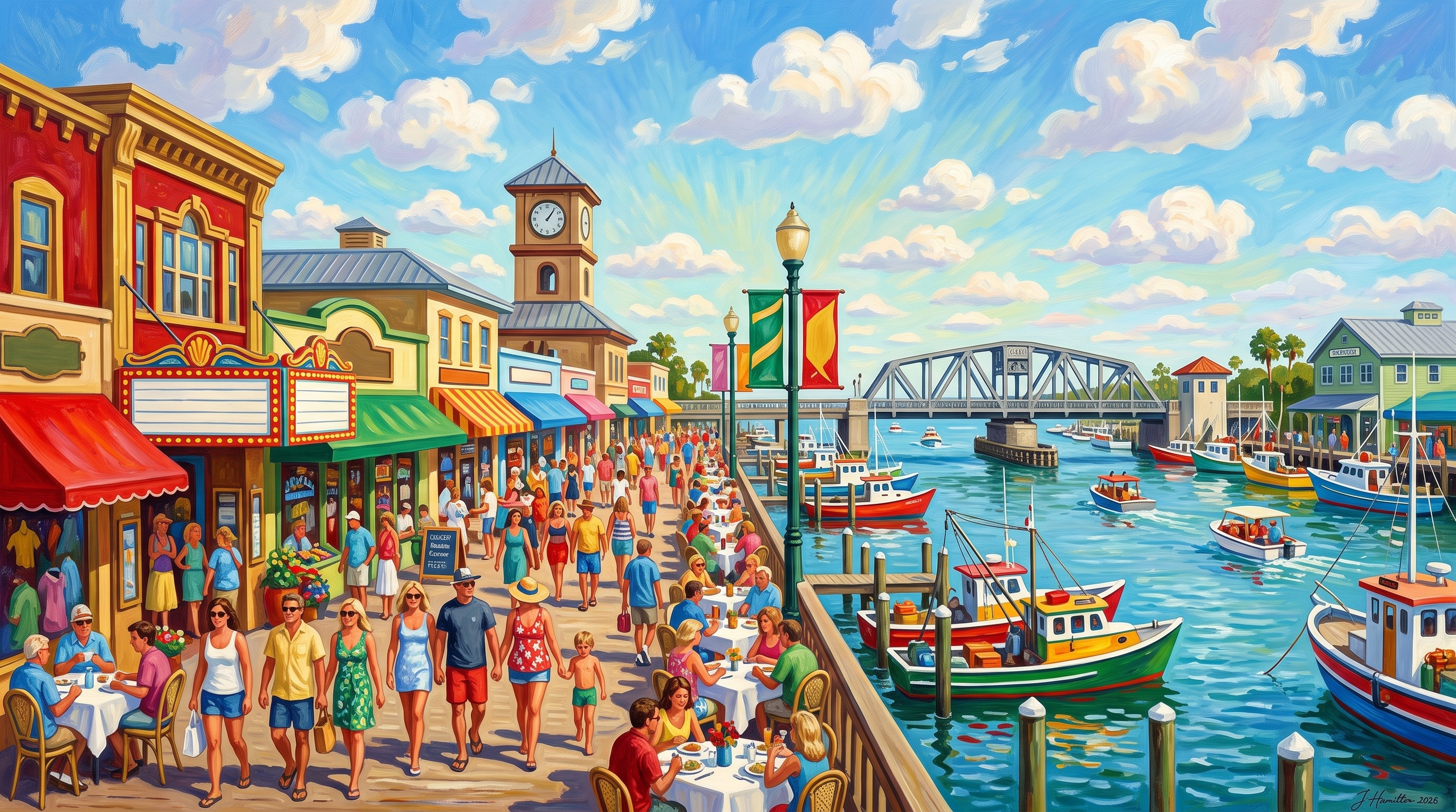 Painted city portrait of Madeira Beach