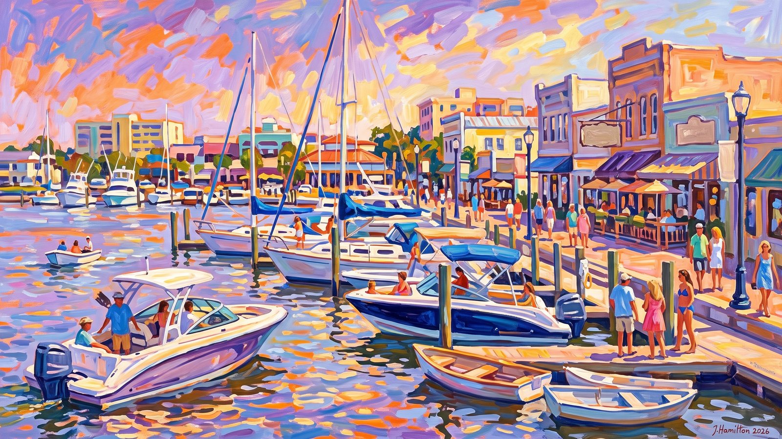 Painted city portrait of Stuart