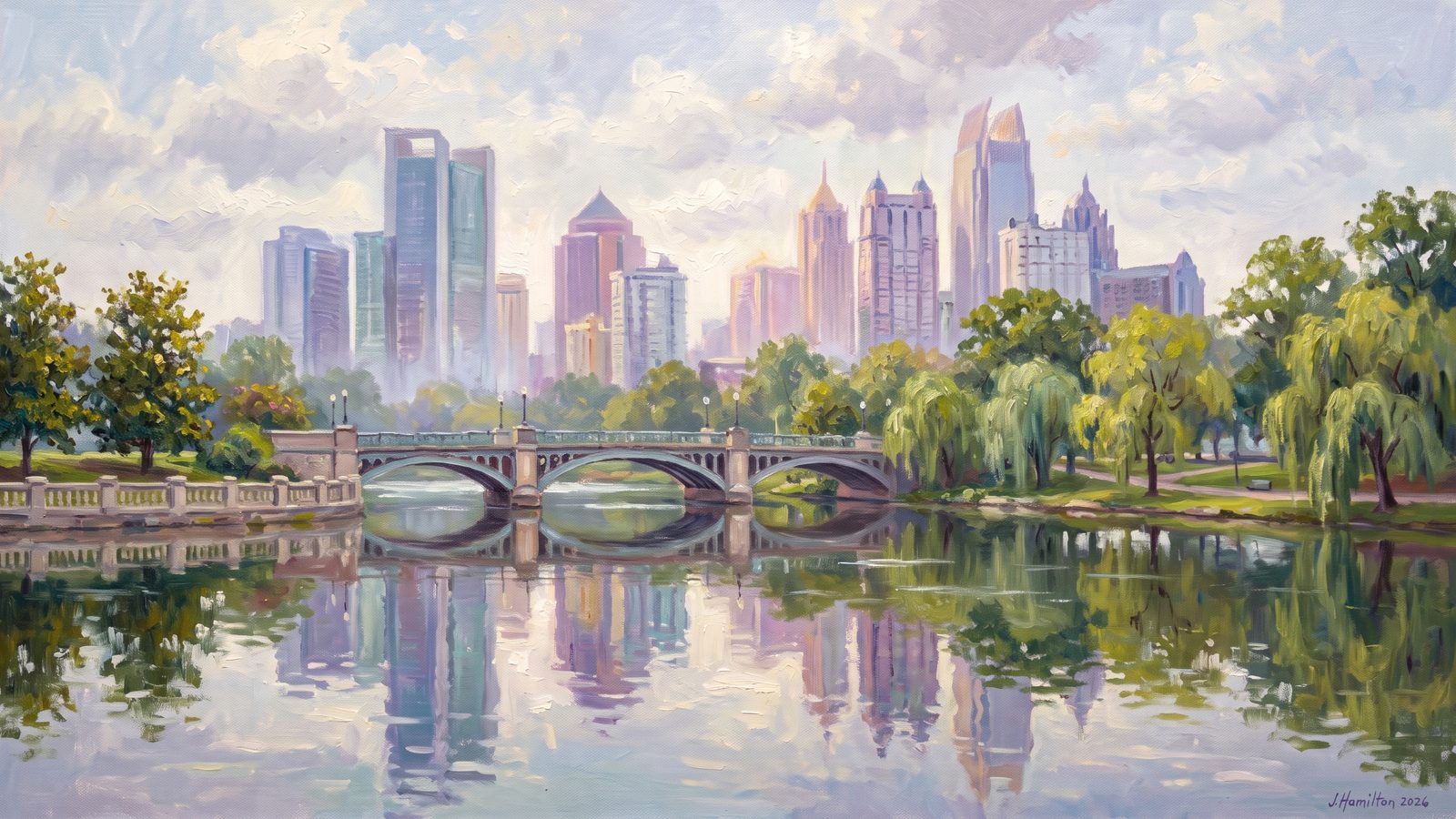 Painted city portrait of Atlanta