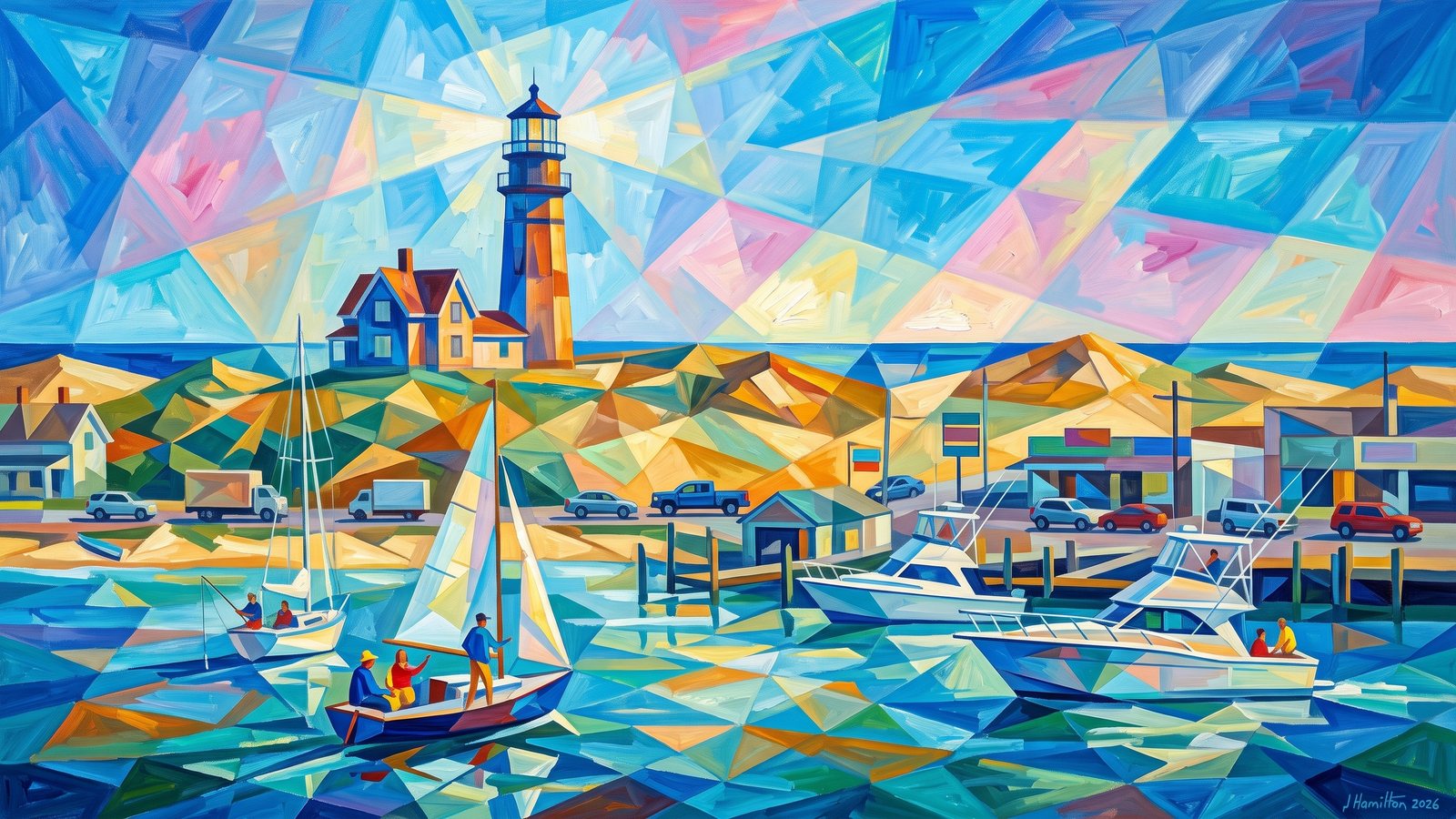 Painted city portrait of North Truro