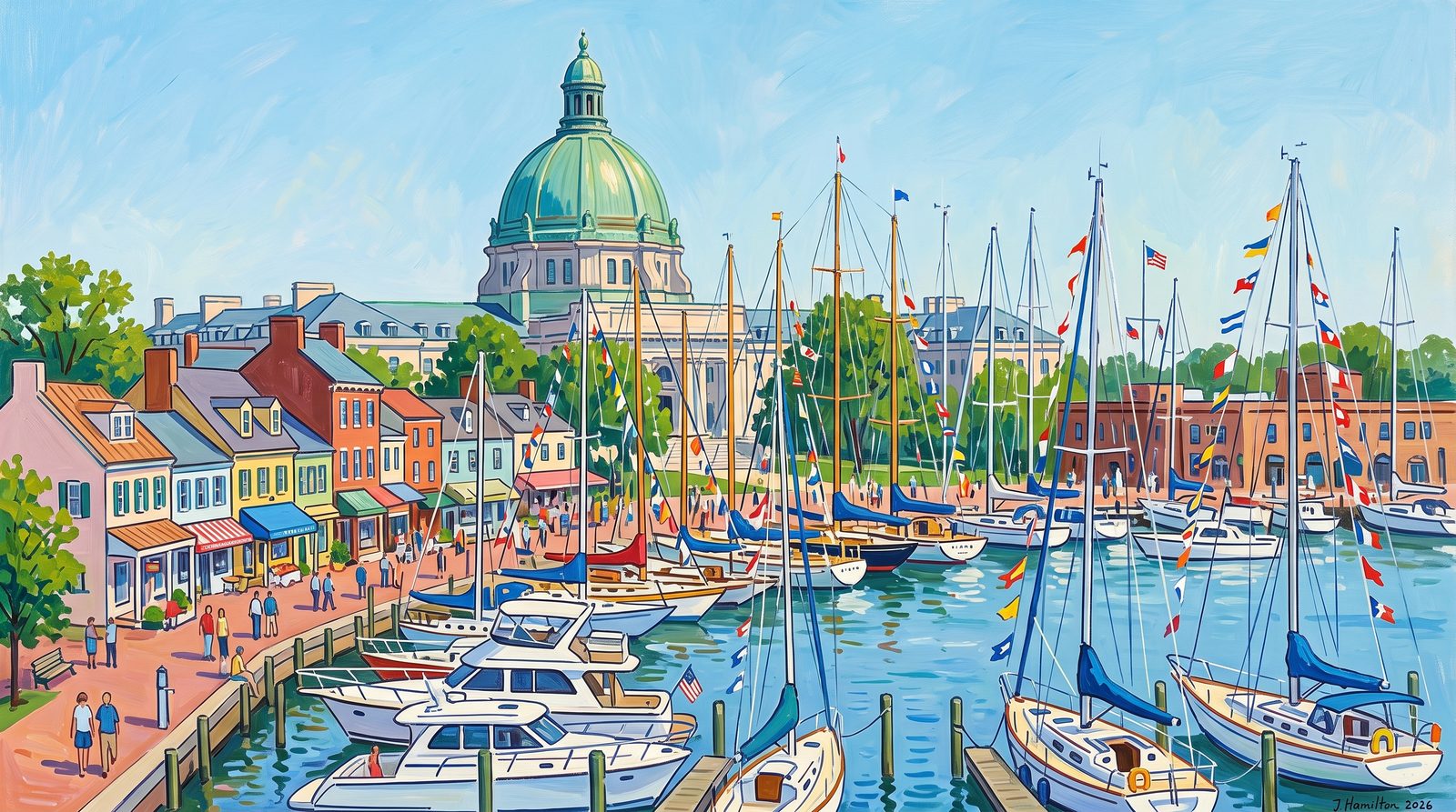 Painted city portrait of Annapolis