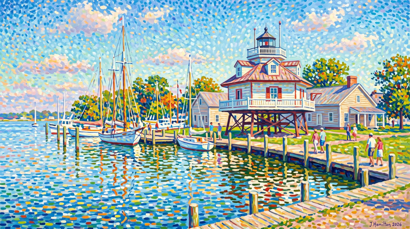 Painted city portrait of St. Michaels