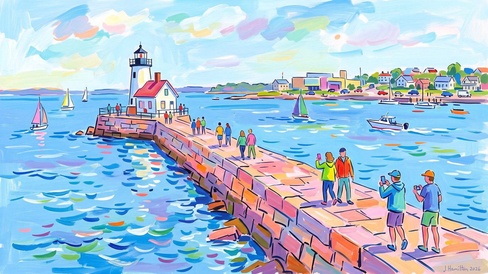 Painted city portrait of Rockland