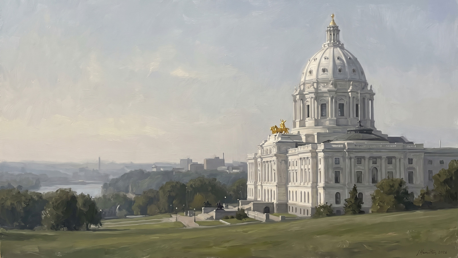 Painted city portrait of St. Paul