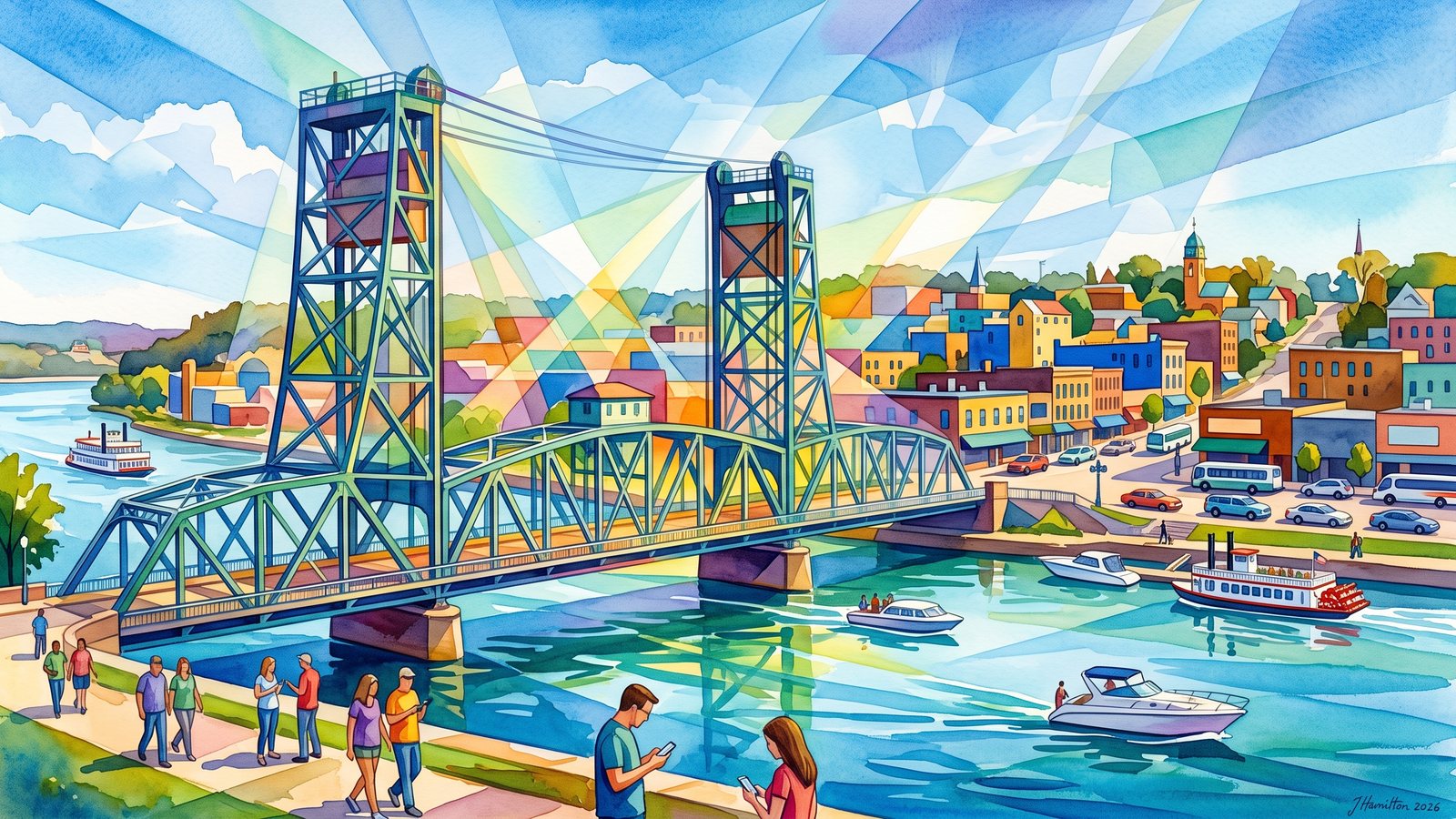 Painted city portrait of Stillwater