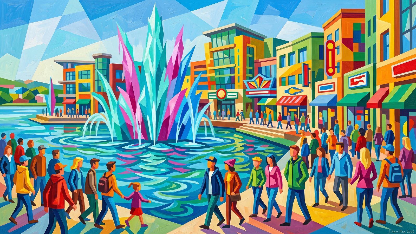 Painted city portrait of Branson