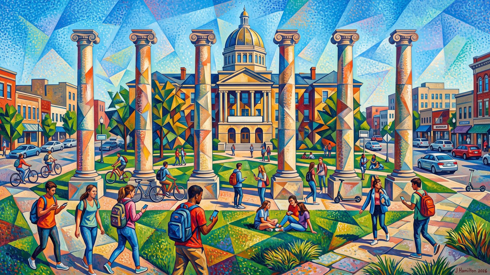 Painted city portrait of Columbia