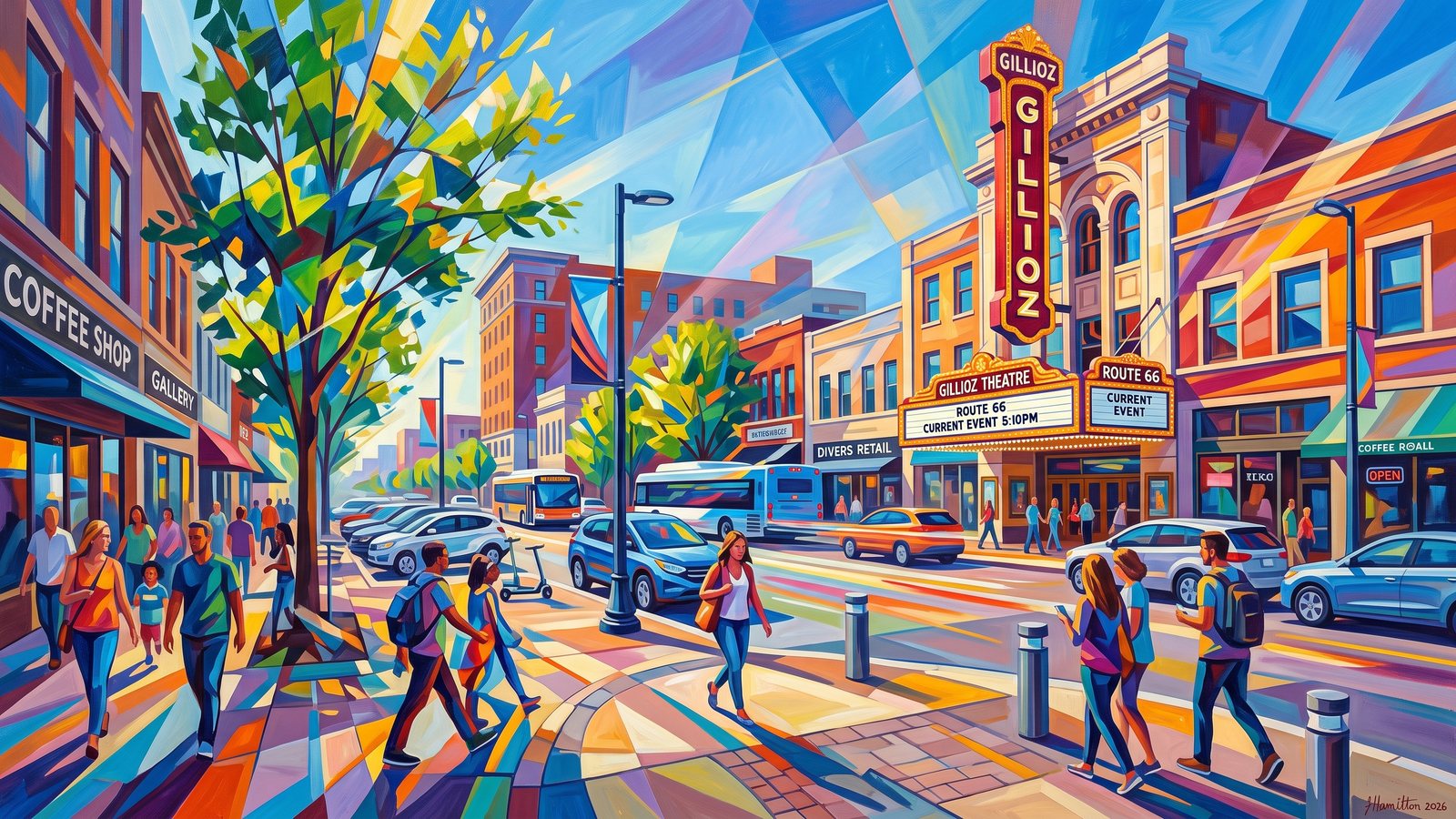 Painted city portrait of Springfield