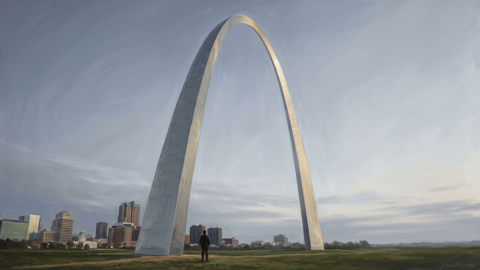 Painted city portrait of St Louis